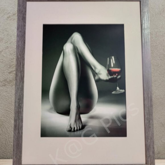 Custom Legs and Wine Photo Reprint Frame Included - Picture 1 of 2